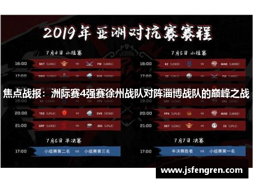 焦点战报：洲际赛4强赛徐州战队对阵淄博战队的巅峰之战